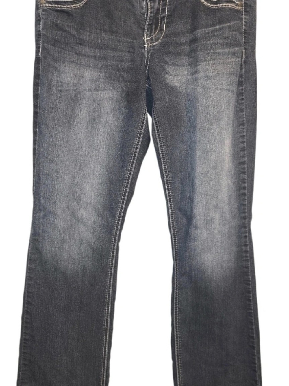Maurices Straight Leg Jeans in Faded Black-Gray Wash